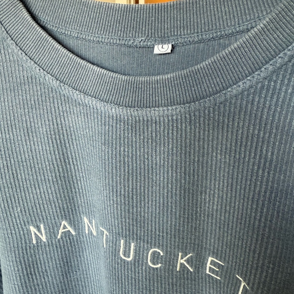 Nantucket Corded Grey Sweatshirt Sweater - Picture 3 of 5